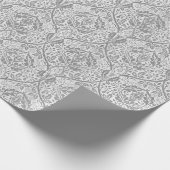 Elegant Gray Floral Pattern Cadeaupapier (Hoek)