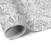 Elegant Gray Floral Pattern Cadeaupapier (Rol Hoek)
