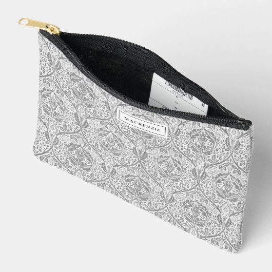 Elegant Gray Floral Pattern Etui (Open)