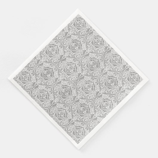 Elegant Gray Floral Pattern Servet (Hoek)
