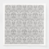 Elegant Gray Floral Pattern Servet (Voorkant)