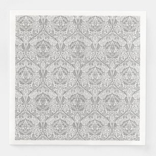 Elegant Gray Floral Pattern Servet