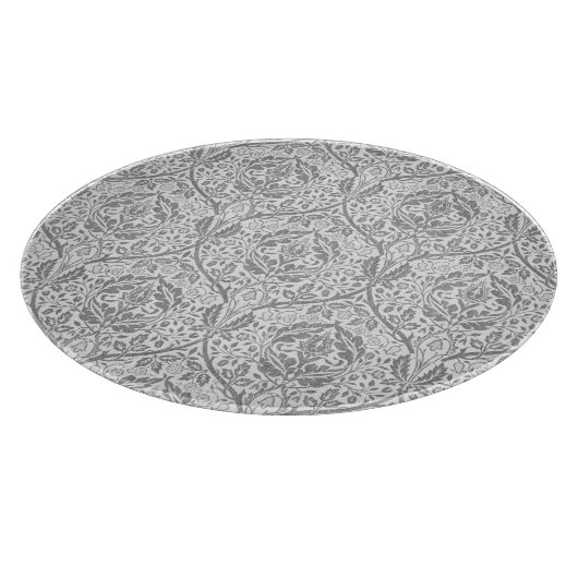 Elegant Gray Floral Pattern Snijplank (Hoek)
