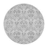 Elegant Gray Floral Pattern Snijplank (Voorkant)