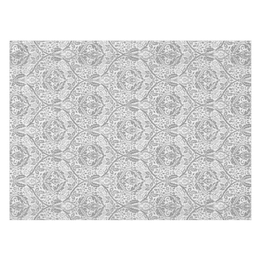 Elegant Gray Floral Pattern Tafelkleed (Voorkant (Horizontaal))