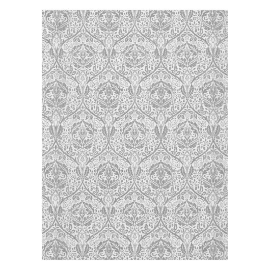 Elegant Gray Floral Pattern Tafelkleed (Voorkant)