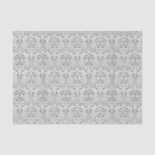 Elegant Gray Floral Pattern Tissuepapier (Voorkant)