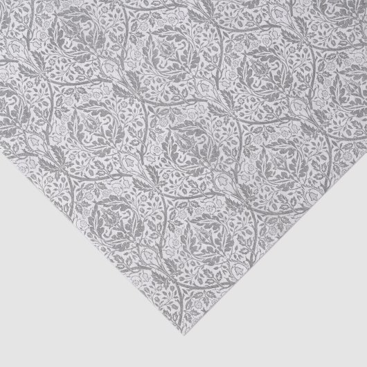 Elegant Gray Floral Pattern Tissuepapier (Detail)