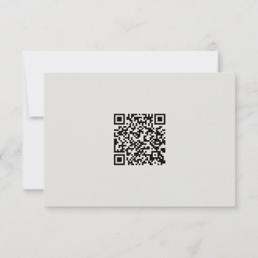 Elegant Gray Floral Wedding RSVP met QR-code (Achterkant)