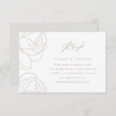 Elegant Gray Floral Wedding RSVP met QR-code (Voorkant / Achterkant)
