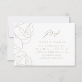Elegant Gray Floral Wedding RSVP met QR-code Kaartje (Voorkant)
