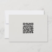 Elegant Gray Floral Wedding RSVP met QR-code Kaartje (Achterkant)