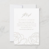 Elegant Gray Floral Wedding RSVP met QR-code Kaartje (Voorkant)