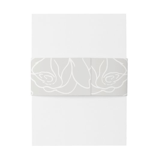 Elegant Gray Floral Wedding Uitnodigingen Wikkel (Achterkant Voorbeeld)