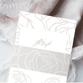 Elegant Gray Floral Wedding Uitnodigingen Wikkel