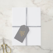 Elegant Gray Gold Eid Gift Tag Cadeaulabel (Met Touw)