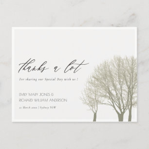 ELEGANT GRAY GOLD HERFST AUTUMN BEDANKT U DANK BRIEFKAART