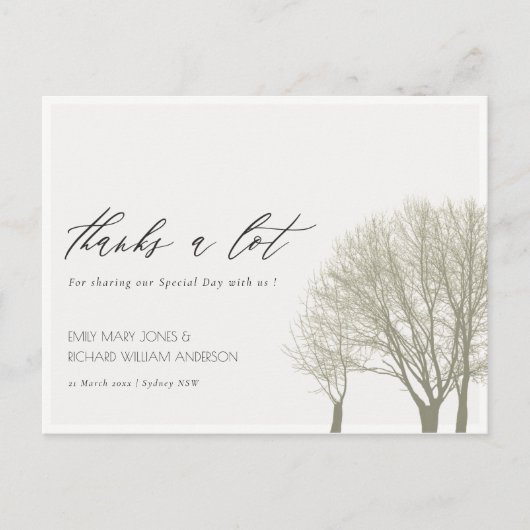 ELEGANT GRAY GOLD HERFST AUTUMN BEDANKT U DANK BRIEFKAART (Voorkant)