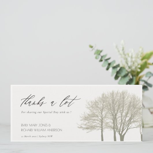 ELEGANT GRAY GOLD HERFST AUTUMN BEDANKT U DANK KAART (Staand voorkant)