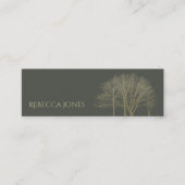 ELEGANT GRAY GOLD HERFST AUTUMN BEHANDELT ADRES MINI VISITEKAARTJE (Voorkant)