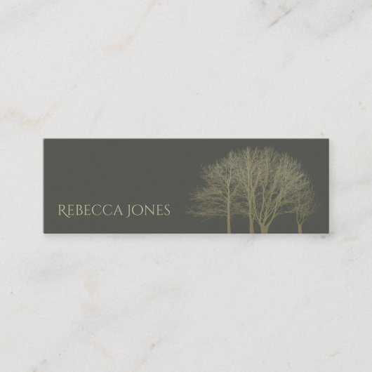 ELEGANT GRAY GOLD HERFST AUTUMN BEHANDELT ADRES MINI VISITEKAARTJE (Voorkant)