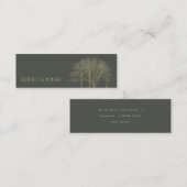 ELEGANT GRAY GOLD HERFST AUTUMN BEHANDELT ADRES MINI VISITEKAARTJE (Voorkant / Achterkant)