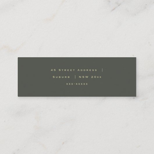 ELEGANT GRAY GOLD HERFST AUTUMN BEHANDELT ADRES MINI VISITEKAARTJE (Achterkant)