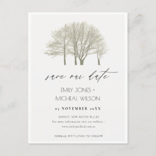 ELEGANT GRAY GOLD HERFST AUTUMN BOMEN BEWAREN DE D AANKONDIGINGSKAART