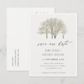 ELEGANT GRAY GOLD HERFST AUTUMN BOMEN BEWAREN DE D AANKONDIGINGSKAART (Voorkant / Achterkant)