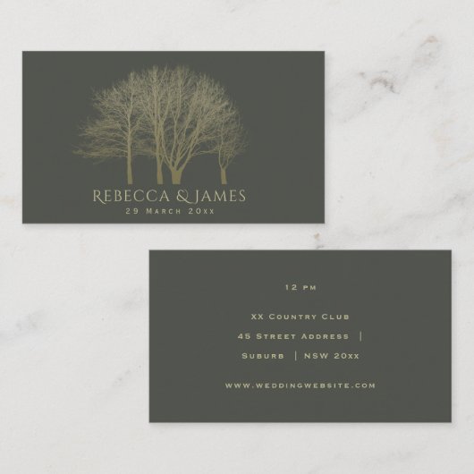 ELEGANT GRAY GOLD HERFST AUTUMN TREDT WIL VISITEKAARTJE (Voorkant / Achterkant)