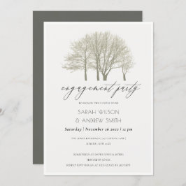 ELEGANT GRAY GOLD HERFST AUTUMN TREE VERLOVING KAA KAART