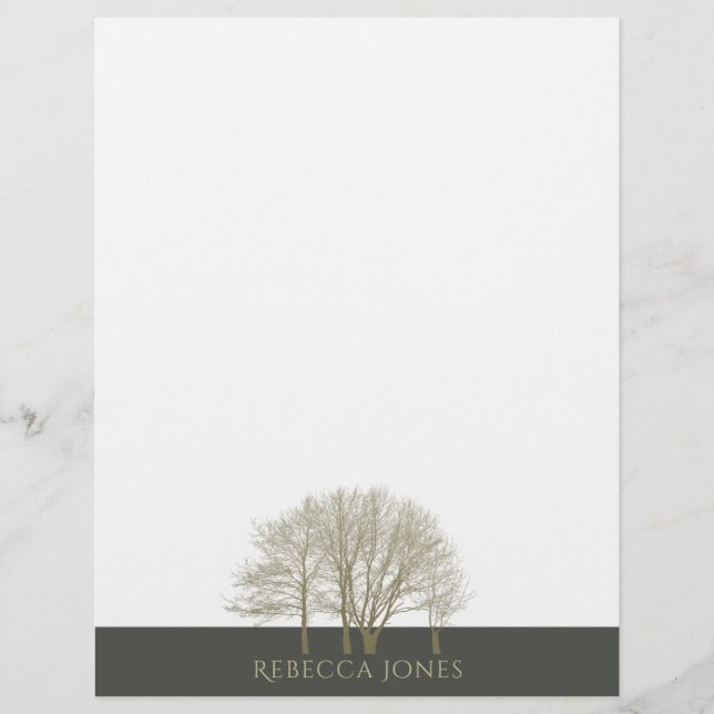 ELEGANT GRAY GOLD HERFST AUTUMN TREKT MONOGRAM (Voorkant)