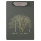 ELEGANT GRAY GOLD HERFST AUTUMN TREKT MONOGRAM KLEMBORD (Voorkant)