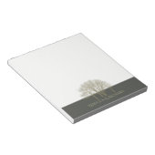 ELEGANT GRAY GOLD HERFST AUTUMN TREKT MONOGRAM NOTITIEBLOK (Schuin)