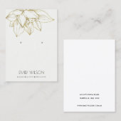 ELEGANT GRAY GOLD LOTUS SIMPLE EARRING DISPLAY VISITEKAARTJE (Voorkant / Achterkant)