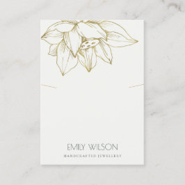 ELEGANT GRAY GOLD LOTUS SIMPLE KETTING DISPLAY VISITEKAARTJE