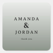 Elegant Gray Gratitude Vierkante Sticker (Voorkant)