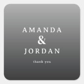Elegant Gray Gratitude Vierkante Sticker (Voorkant)