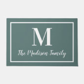 Elegant Gray Green Custom Monogram Initial Deurmat (Voorkant)