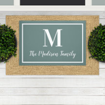 Elegant Gray Green Custom Monogram Initial