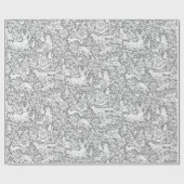 Elegant Gray Kerstland Rrendierentuin Cadeaupapier (Vlak)