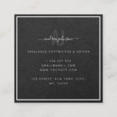 Elegant Gray Kraft Paper Freelance Writer Monogram Vierkante Visitekaartje (Achterkant)