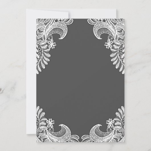 Elegant Gray Lace Wedding Save The Date (Achterkant)
