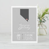 Elegant Gray Las Vegas, Nevada Wedding Invitation Kaart (Staand voorkant)