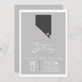Elegant Gray Las Vegas, Nevada Wedding Invitation Kaart (Voorkant / Achterkant)