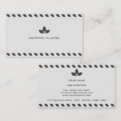 Elegant Gray Laurel lekt uit op zilverkleurige kle Visitekaartje (Voorkant / Achterkant)