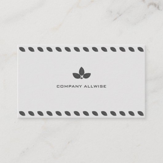 Elegant Gray Laurel lekt uit op zilverkleurige kle Visitekaartje (Voorkant)