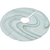 Elegant Gray Marble Swirl Silver Glitter Luxuric Kerstboom Rok (Gekanteld)