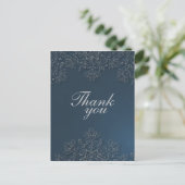 Elegant gray marvy floral swirls bruiloft bedankt briefkaart (Staand voorkant)