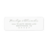 Elegant Gray Minimalist Calligraphy Etiket (Voorkant)